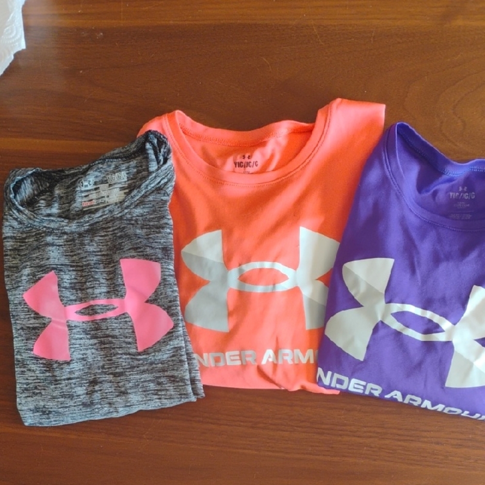 Under Armour Kids' Tees - Gray, Orange, and Purple